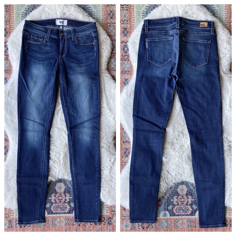 Paige verdugo ultra skinny jean blue stretch denim classic 5 pocket low rise 27